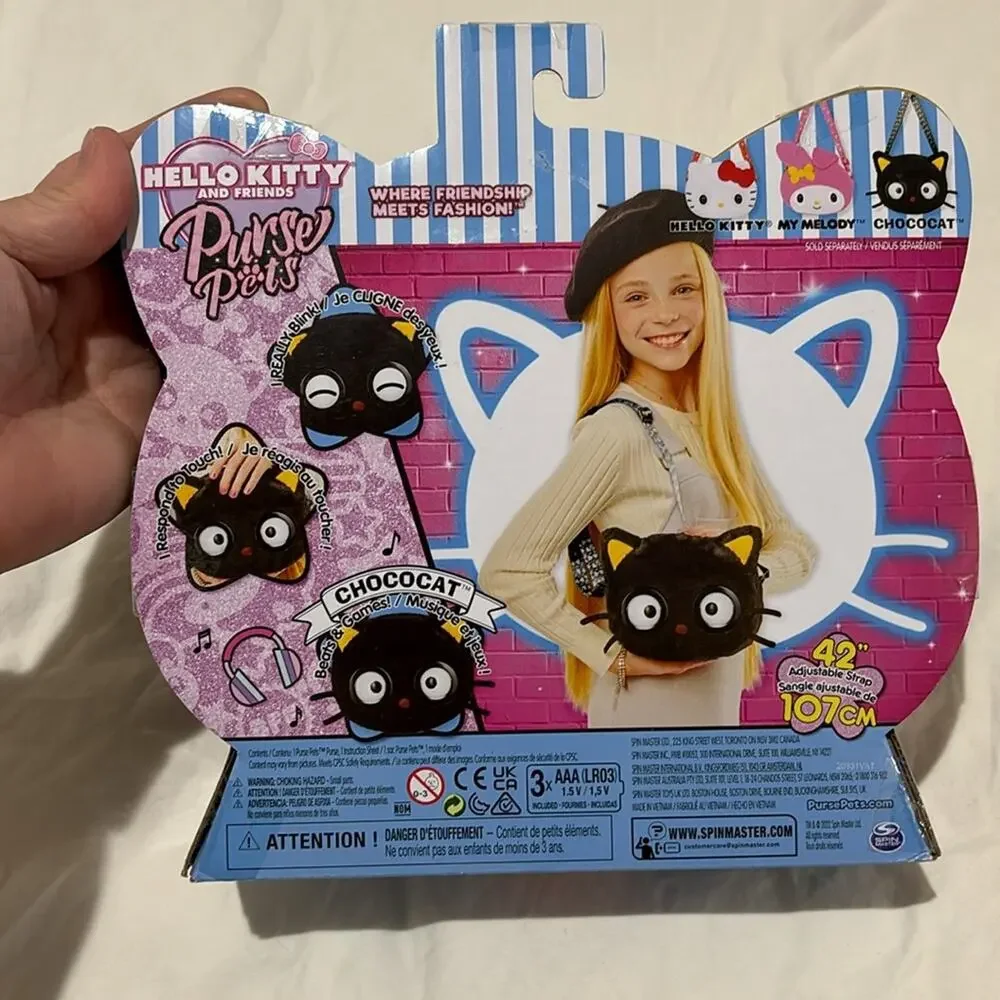 Hello Kitty purse pets Chococat style black cat midnight nwt and super cute